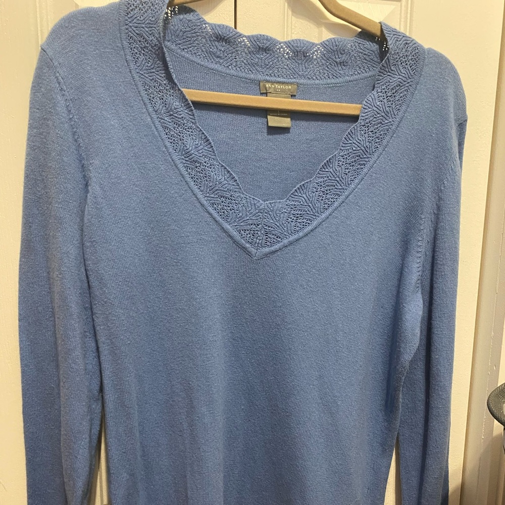 Ann Taylor Lace trim Sweater